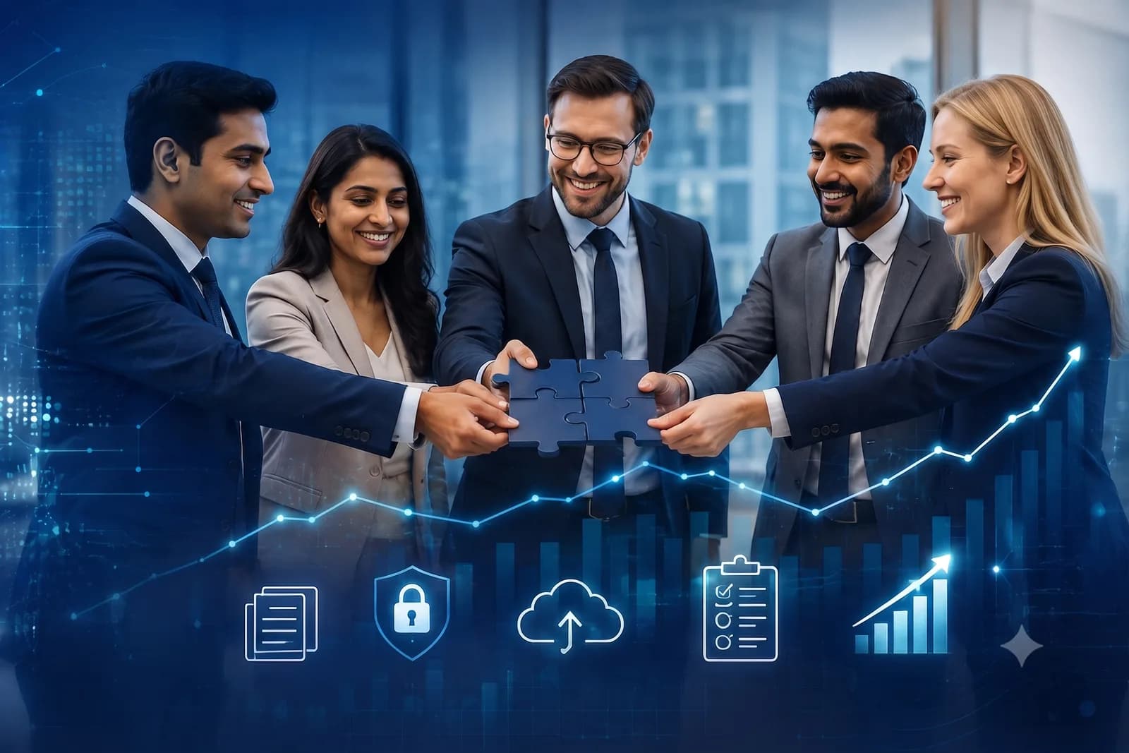 Diverse team collaborating on a secure, compliant IPO readiness process