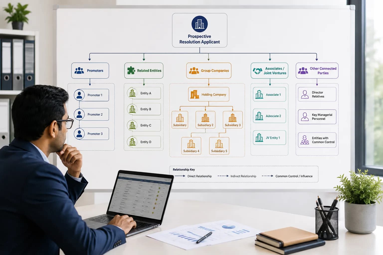 Connected party network mapping for PRA due diligence