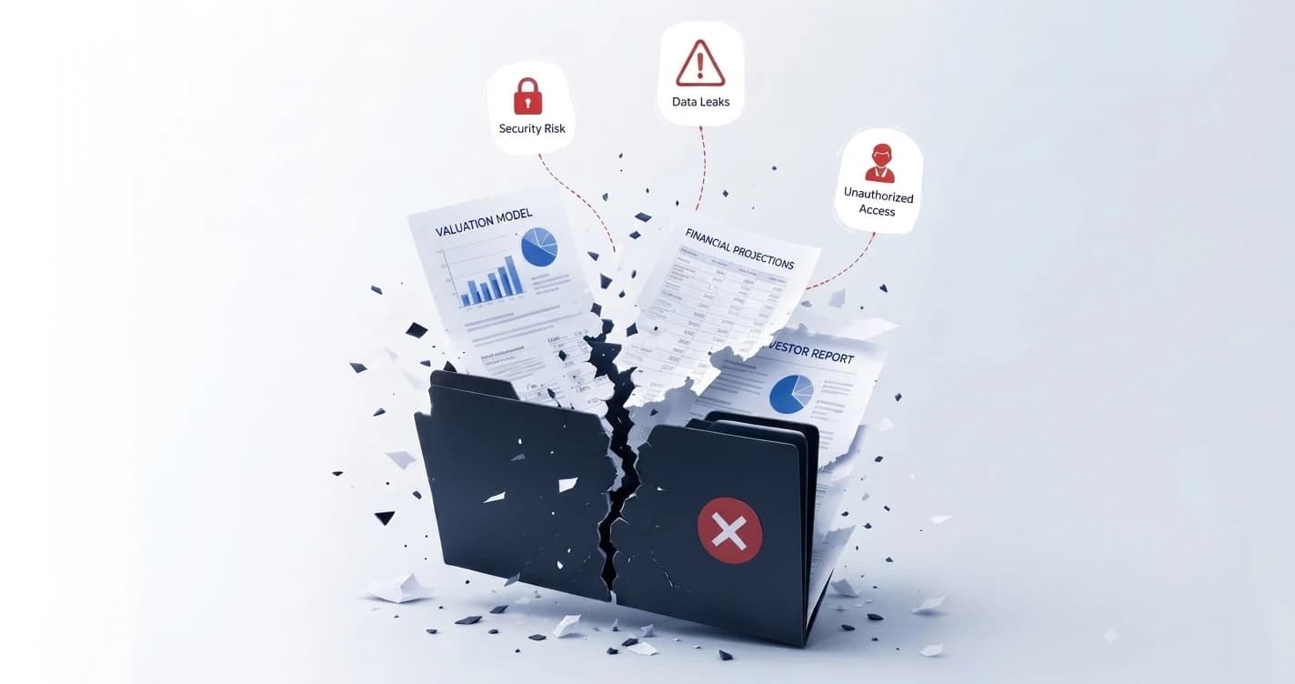 Disorganized spreadsheets representing insecure file-sharing risk