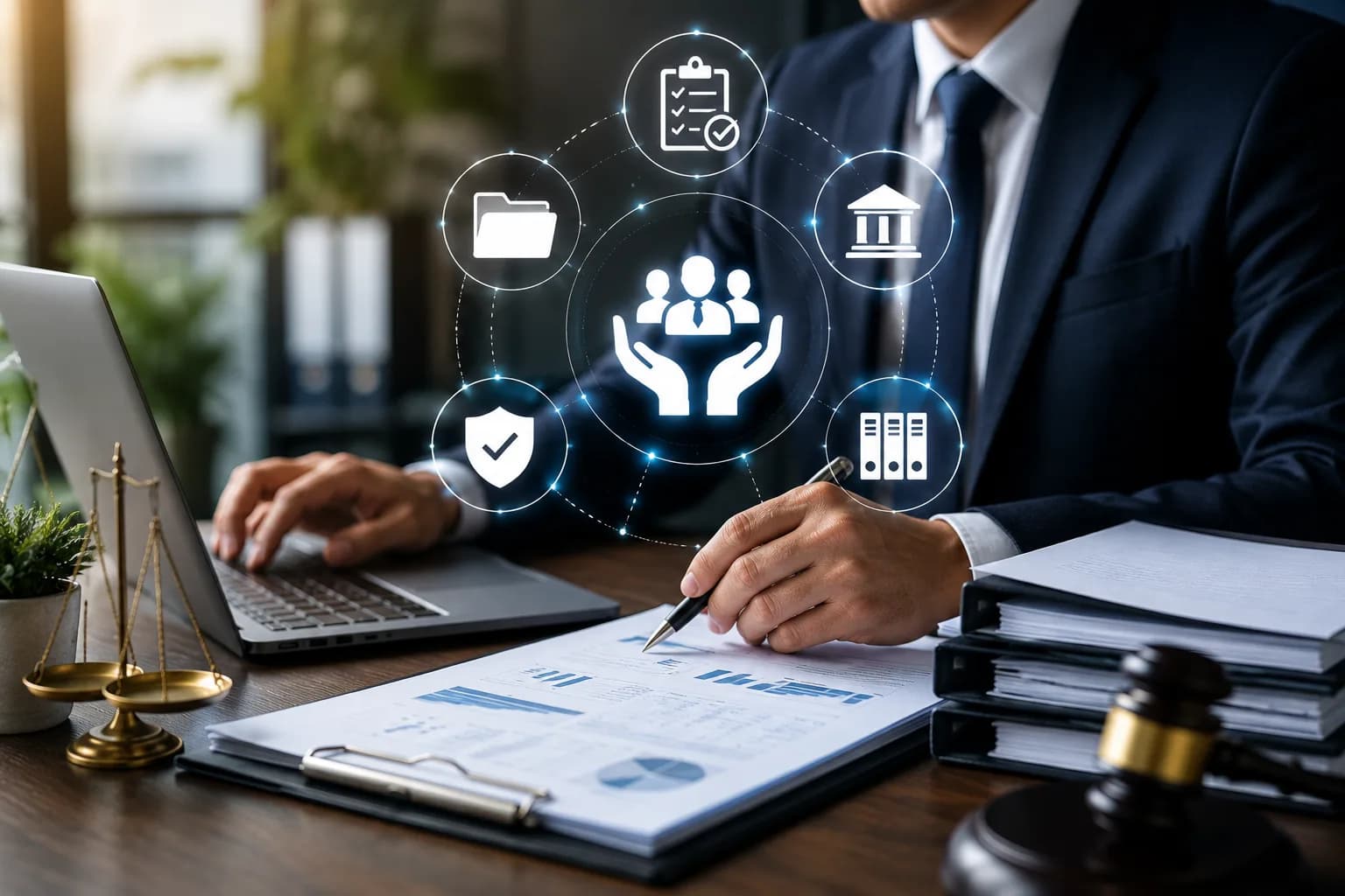 Resolution Professional reviewing case documents