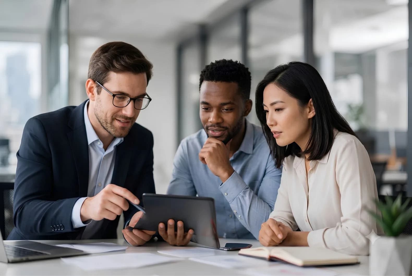 Professional reviewing corporate compliance workflows