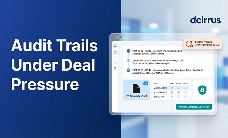 What an Audit Trail Must Capture in an IPO or M&A Data Room and 5 Ways It Fails Under Time Pressure